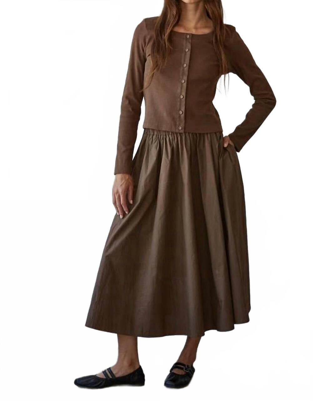 NEW BY TOGETHER ribbed long sleeve cardigan in brown